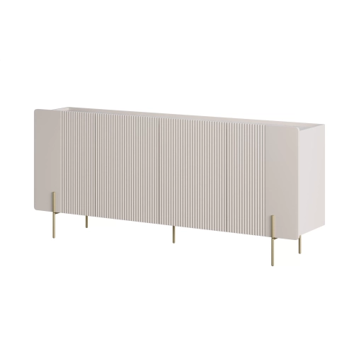 Komoda Malmi 200 cm - kaszmir / crema bianca / złote nóżki